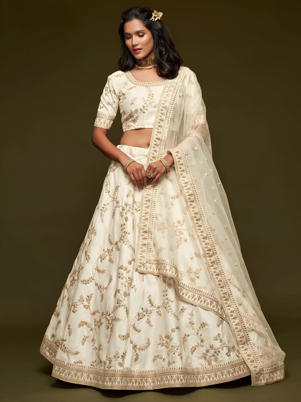 The modern vibes vol 1 Art Silk white Lehenga choli wholesale market in Kolkata
